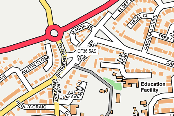 CF36 5AS map - OS OpenMap – Local (Ordnance Survey)