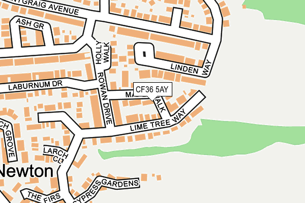 CF36 5AY map - OS OpenMap – Local (Ordnance Survey)