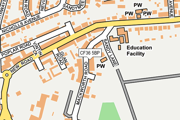 CF36 5BP map - OS OpenMap – Local (Ordnance Survey)