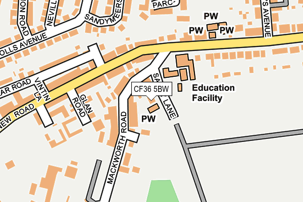 CF36 5BW map - OS OpenMap – Local (Ordnance Survey)