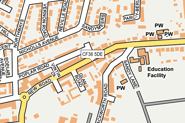 CF36 5DE map - OS OpenMap – Local (Ordnance Survey)