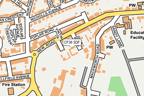 CF36 5DF map - OS OpenMap – Local (Ordnance Survey)