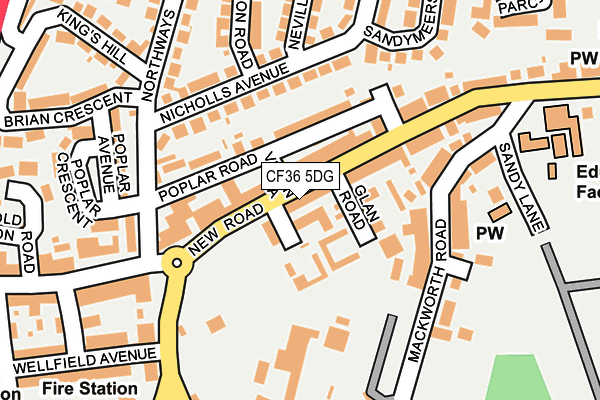CF36 5DG map - OS OpenMap – Local (Ordnance Survey)