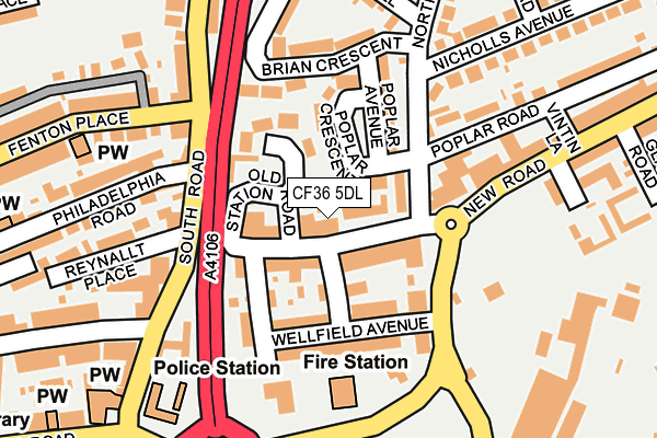 CF36 5DL map - OS OpenMap – Local (Ordnance Survey)