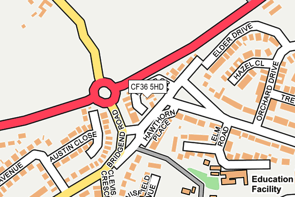CF36 5HD map - OS OpenMap – Local (Ordnance Survey)