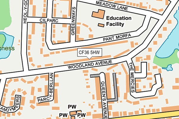 CF36 5HW map - OS OpenMap – Local (Ordnance Survey)