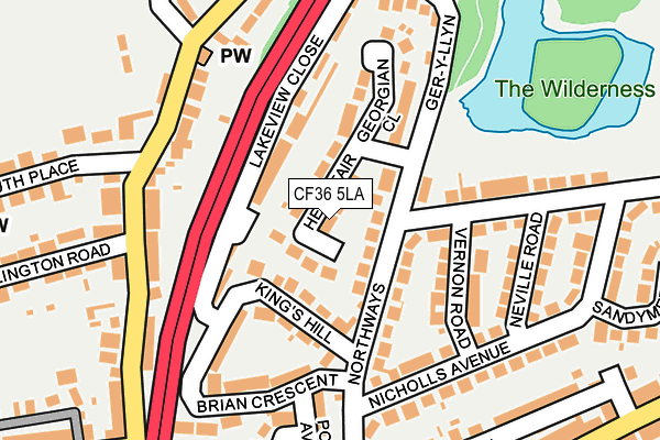 CF36 5LA map - OS OpenMap – Local (Ordnance Survey)