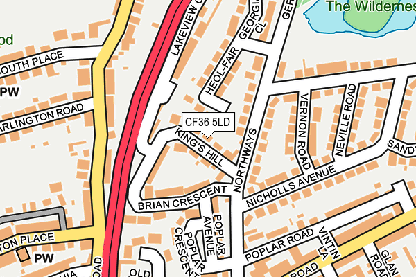 CF36 5LD map - OS OpenMap – Local (Ordnance Survey)