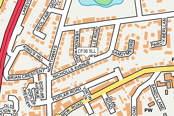 CF36 5LL map - OS OpenMap – Local (Ordnance Survey)