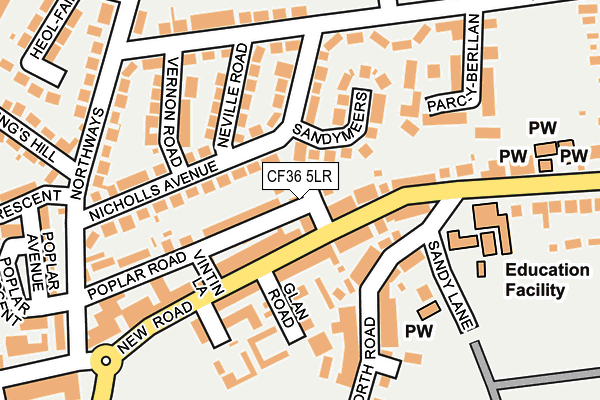 CF36 5LR map - OS OpenMap – Local (Ordnance Survey)