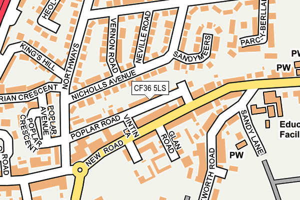 CF36 5LS map - OS OpenMap – Local (Ordnance Survey)