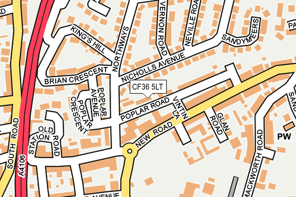 CF36 5LT map - OS OpenMap – Local (Ordnance Survey)