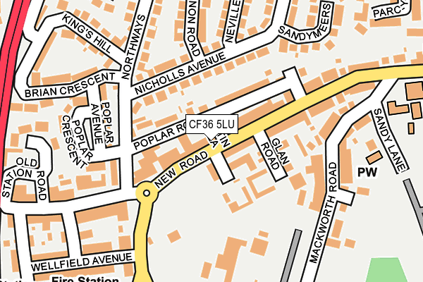 CF36 5LU map - OS OpenMap – Local (Ordnance Survey)