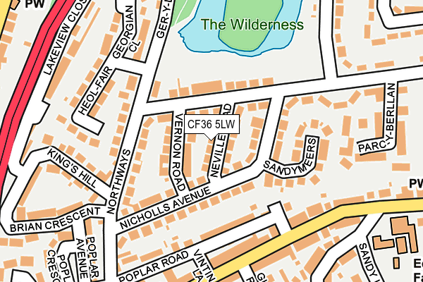 CF36 5LW map - OS OpenMap – Local (Ordnance Survey)