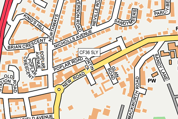 CF36 5LY map - OS OpenMap – Local (Ordnance Survey)