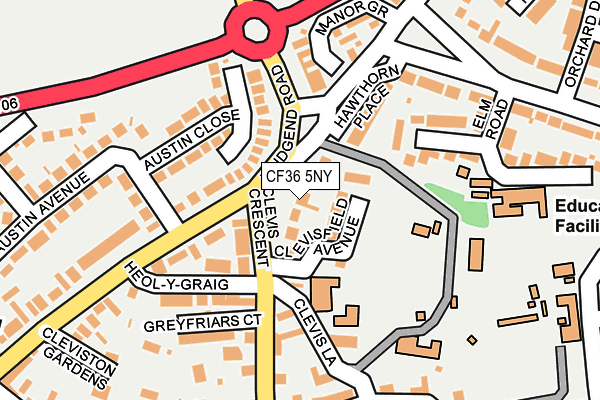 CF36 5NY map - OS OpenMap – Local (Ordnance Survey)