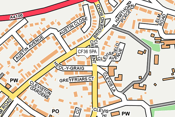 CF36 5PA map - OS OpenMap – Local (Ordnance Survey)