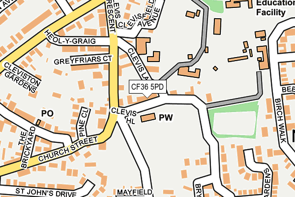 CF36 5PD map - OS OpenMap – Local (Ordnance Survey)