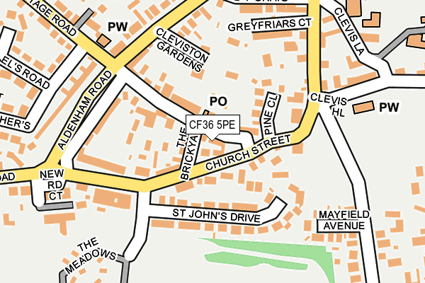 CF36 5PE map - OS OpenMap – Local (Ordnance Survey)