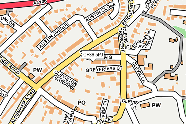 CF36 5PJ map - OS OpenMap – Local (Ordnance Survey)