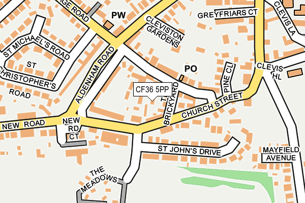 CF36 5PP map - OS OpenMap – Local (Ordnance Survey)