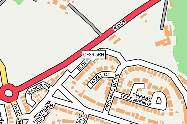 CF36 5RH map - OS OpenMap – Local (Ordnance Survey)