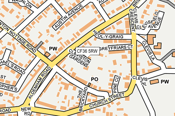 CF36 5RW map - OS OpenMap – Local (Ordnance Survey)
