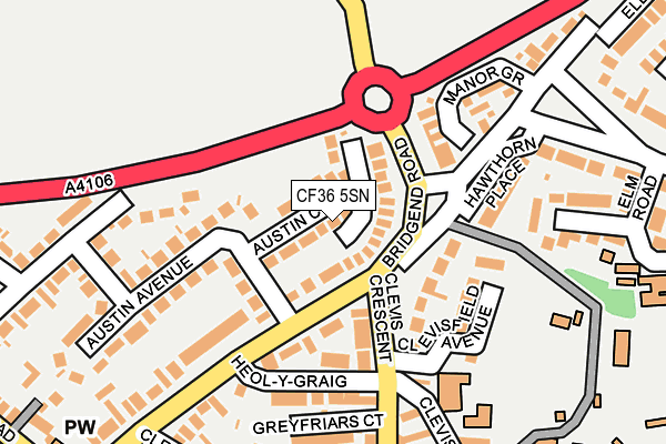 CF36 5SN map - OS OpenMap – Local (Ordnance Survey)