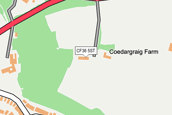 CF36 5ST map - OS OpenMap – Local (Ordnance Survey)