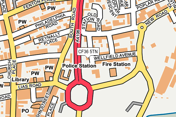 CF36 5TN map - OS OpenMap – Local (Ordnance Survey)