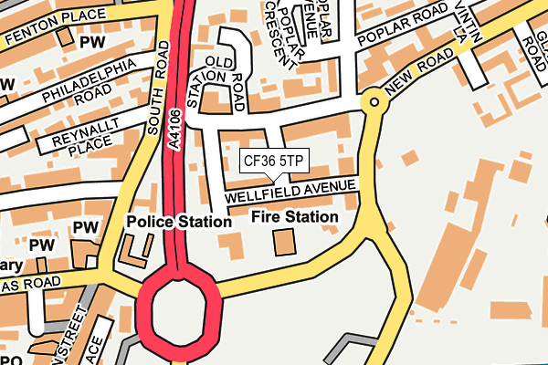 CF36 5TP map - OS OpenMap – Local (Ordnance Survey)