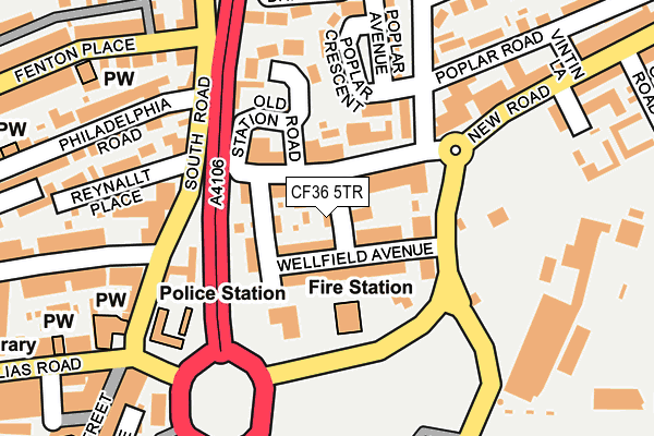 CF36 5TR map - OS OpenMap – Local (Ordnance Survey)