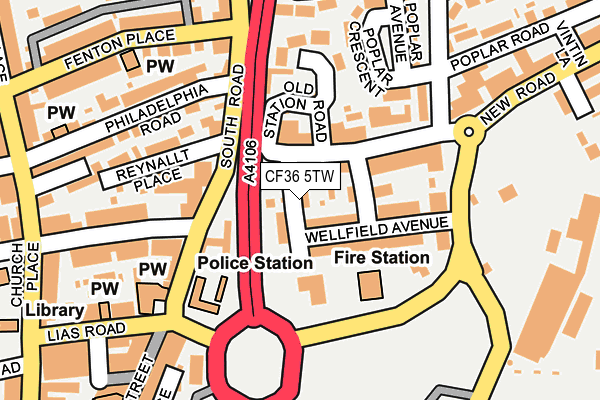 CF36 5TW map - OS OpenMap – Local (Ordnance Survey)
