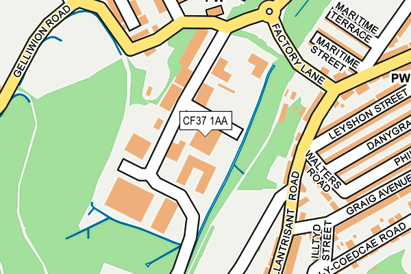 CF37 1AA map - OS OpenMap – Local (Ordnance Survey)