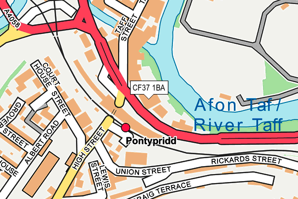 CF37 1BA map - OS OpenMap – Local (Ordnance Survey)