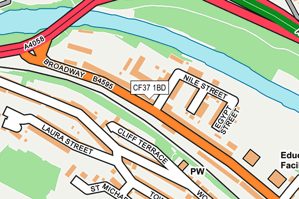 CF37 1BD map - OS OpenMap – Local (Ordnance Survey)