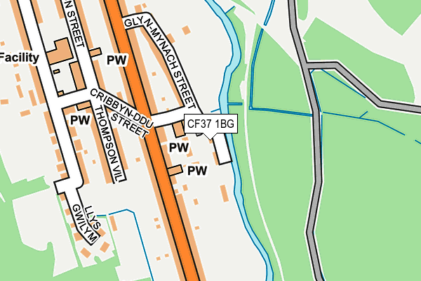 CF37 1BG map - OS OpenMap – Local (Ordnance Survey)