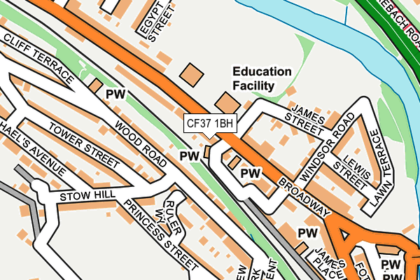 CF37 1BH map - OS OpenMap – Local (Ordnance Survey)