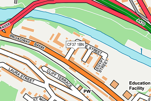 CF37 1BN map - OS OpenMap – Local (Ordnance Survey)