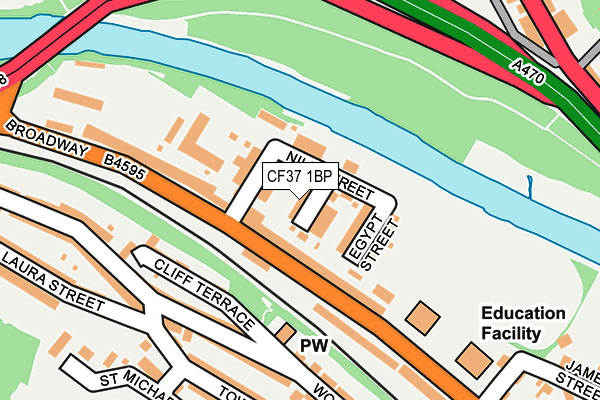 CF37 1BP map - OS OpenMap – Local (Ordnance Survey)