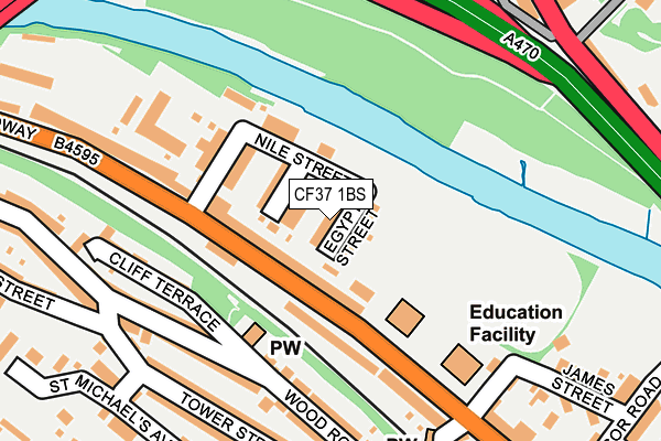 CF37 1BS map - OS OpenMap – Local (Ordnance Survey)