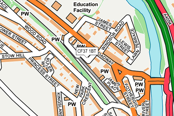 CF37 1BT map - OS OpenMap – Local (Ordnance Survey)