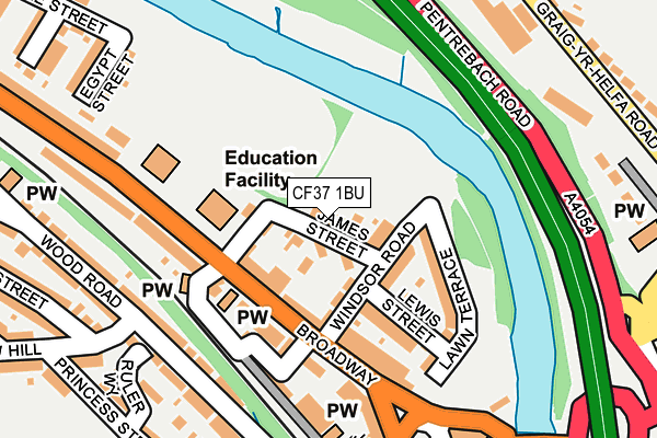 CF37 1BU map - OS OpenMap – Local (Ordnance Survey)