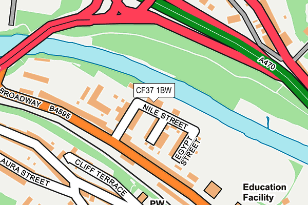 CF37 1BW map - OS OpenMap – Local (Ordnance Survey)