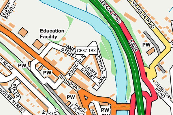 CF37 1BX map - OS OpenMap – Local (Ordnance Survey)