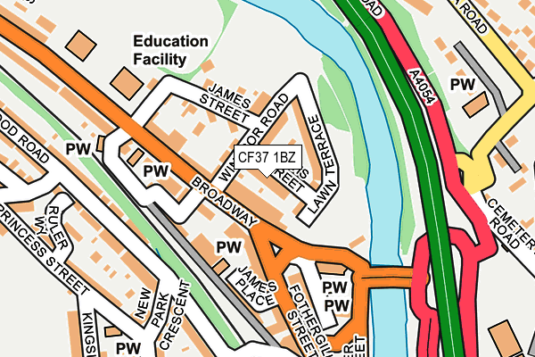 CF37 1BZ map - OS OpenMap – Local (Ordnance Survey)