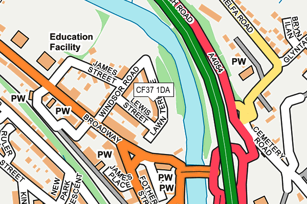 CF37 1DA map - OS OpenMap – Local (Ordnance Survey)