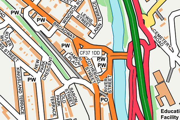 CF37 1DD map - OS OpenMap – Local (Ordnance Survey)