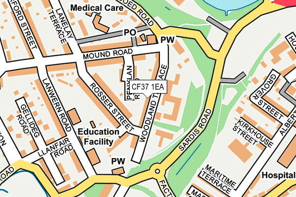 CF37 1EA map - OS OpenMap – Local (Ordnance Survey)