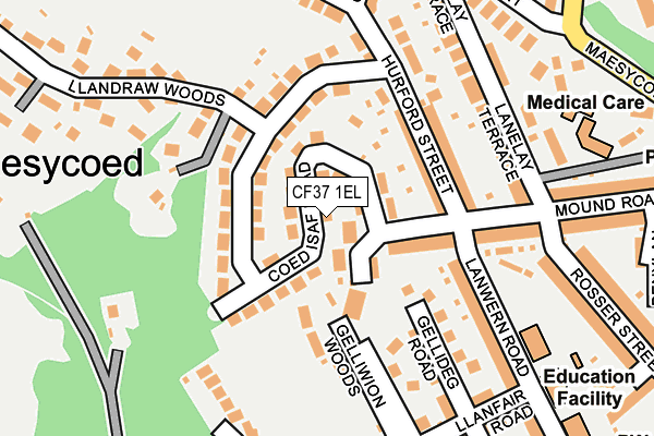 CF37 1EL map - OS OpenMap – Local (Ordnance Survey)